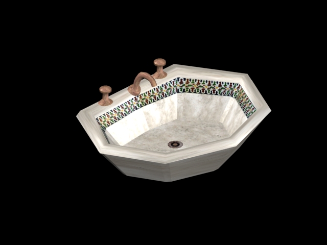 moroccan hexagonal sink